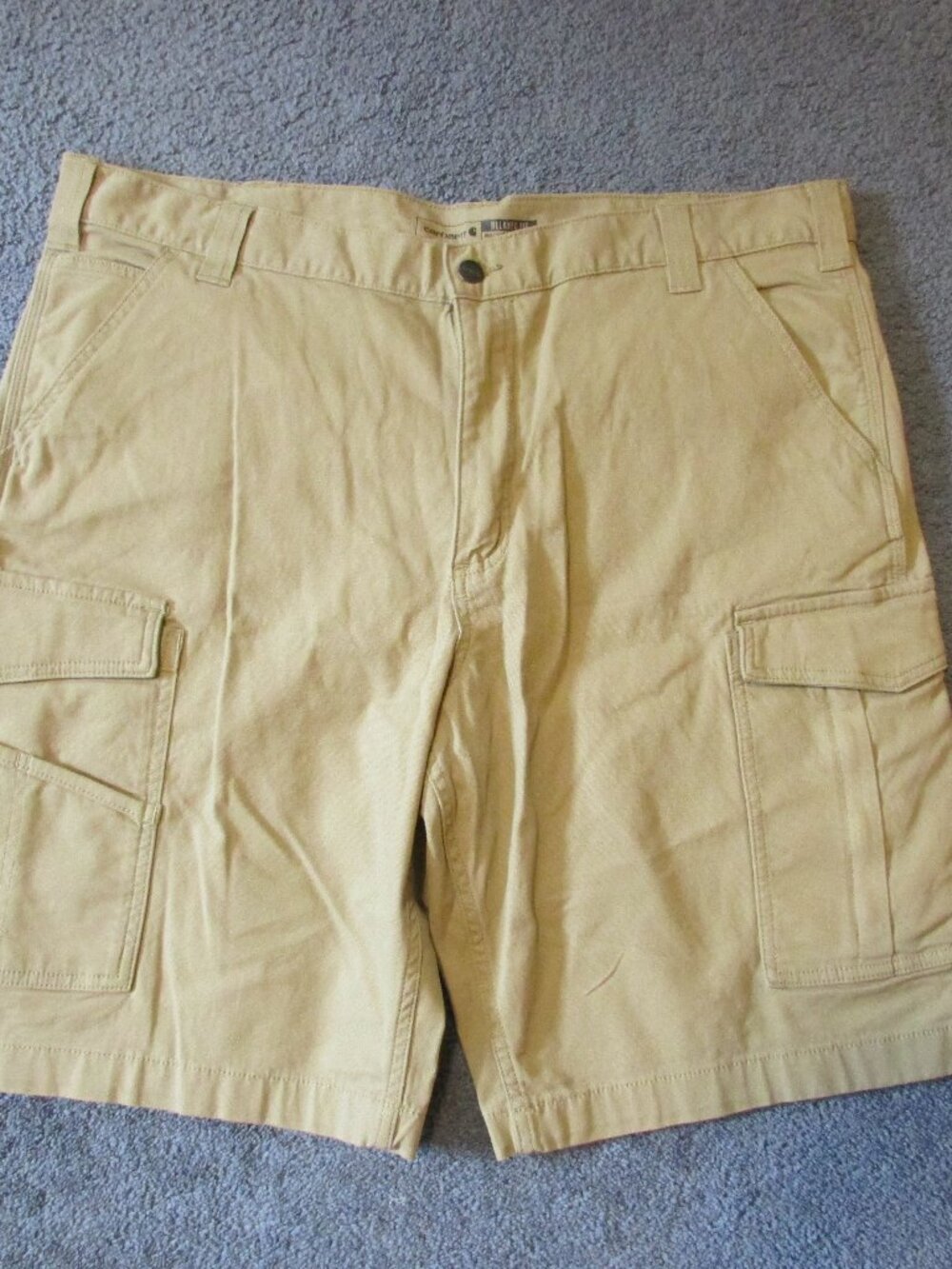 Carhartt Relaxed Fit Rugged Flex Tan 40 Cargo Shorts 11.5" Inseam New With Flaw